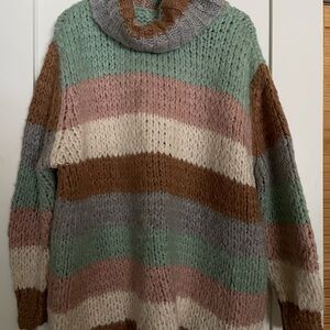 River Island Pastel Striped Turtleneck Sweater